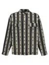 Palm Angels Blackwhite Metal Frame Stripes Overshirt In Blackwhite