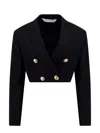 Palm Angels Black Wool Blend Blazer In Black
