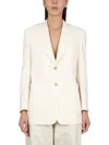 Palm Angels Blazer With Knit Detail In Neutral