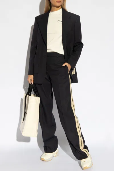 Palm Angels Blazer With Pockets In Navy Blue