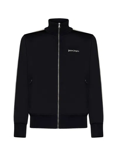 Palm Angels Fleece In Black,off White