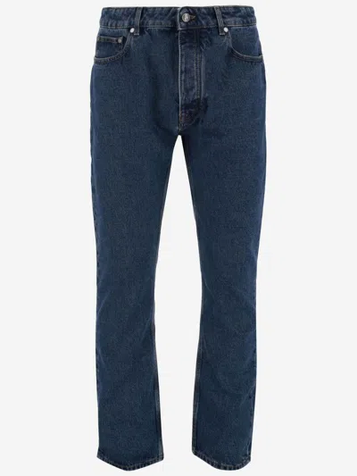 PALM ANGELS BLUE APPLIED LOGO JEANS