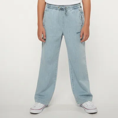 Pre-owned Palm Angels Blue Chambray Track Pants 12 Yrs