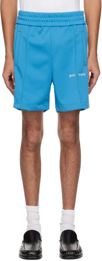 Palm Angels Blue Classic Logo Track Shorts In Light Blue - O