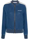 Palm Angels Blue Embroidered Track Jacket In Blue