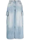 Palm Angels Blue Wide-leg Jeans In Blue