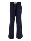 Palm Angels Blue Flared Trousers In Cotton Man In Blue