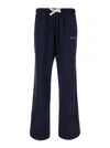 Palm Angels Blue Flared Trousers In Cotton Man In Blue