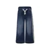 Palm Angels Blue Jeans For Girl With Logo In Denim
