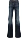 Palm Angels Monogram Patch Straight-leg Jeans In Blue