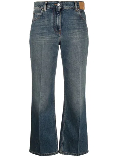 PALM ANGELS BLUE STRAIGHT-LEG DENIM JEANS