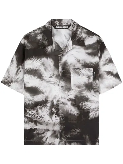 Palm Angels Blueprint Palms Shirt In Multicolor