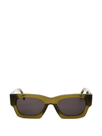 Palm Angels Bodie Rectangle-frame Sunglasses In Green