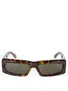 Palm Angels Bold Rectangular Tortoiseshell Frame Yreka Sunglasses In Brown
