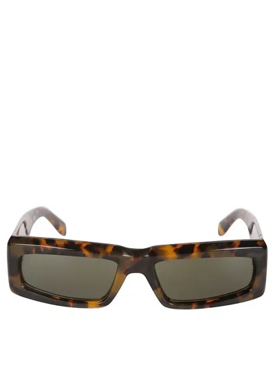 Palm Angels Bold Rectangular Tortoiseshell Frame Yreka Sunglasses In Brown