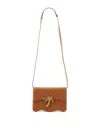 Palm Angels Beach Bag With Scalloped Edge And Palm Tree Motif In Brown