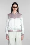 Palm Angels Embroidered-logo Bomber Jacket In Green