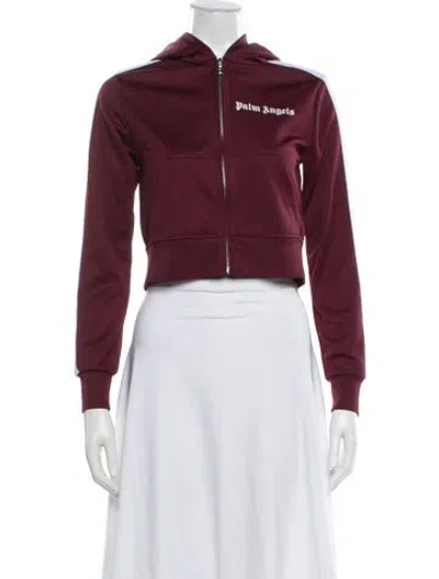 Pre-owned Palm Angels Bomber Jacket In Burgundy