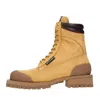 Palm Angels Brown Lace-up Suede Combat Boots In Giallo Vivaci
