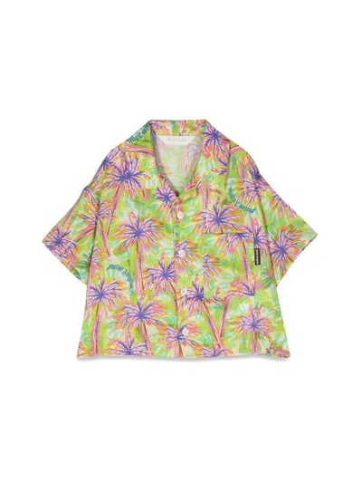 Palm Angels Mini Bowling Shirt For Girls In Multi