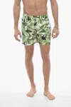 Palm Angels Floral-print Drawstring Swim Shorts In Green