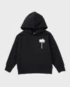 Palm Angels Black Sweatshirt For Boy With Logo In Black/off White