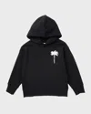Palm Angels Black Sweatshirt For Boy With Logo In Black/off White
