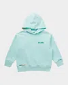 Palm Angels Logo-embroidered Hoodie In Sky Blue G