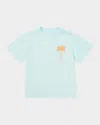 Palm Angels Boy's Logo-print Palm Tree Graphic T-shirt In Sky Blue