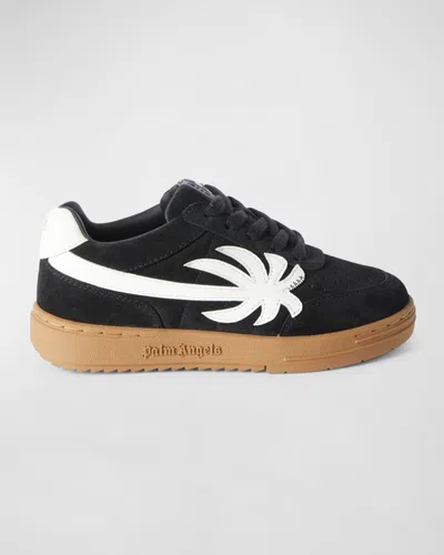 PALM ANGELS BOY'S PALM BEACH UNIVERSITY LEATHER SNEAKERS, TODDLER/KIDS
