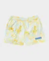 Palm Angels Palm-print Swim Shorts In Sky Blue Dusty Bl