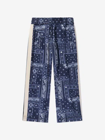 Palm Angels Kids' Boys Astrology Print Track Pants In Blue