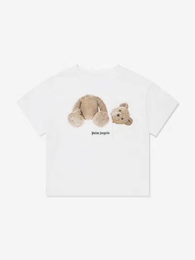 Palm Angels Babies' Boys Bear T-shirt In White