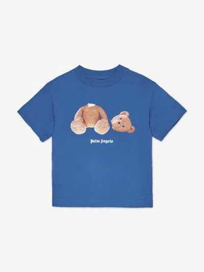 Palm Angels Babies'  Boys Bear T-shirt In Blue