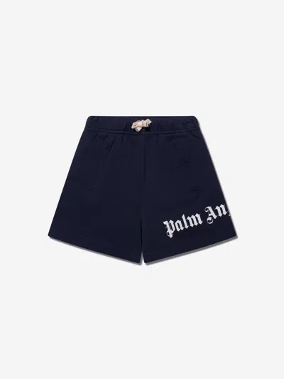 Palm Angels Kids' Boys Classic Overlogo Sweat Shorts In Blue