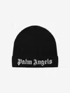 Palm Angels Logo-embroidered Knitted Beanie In Black