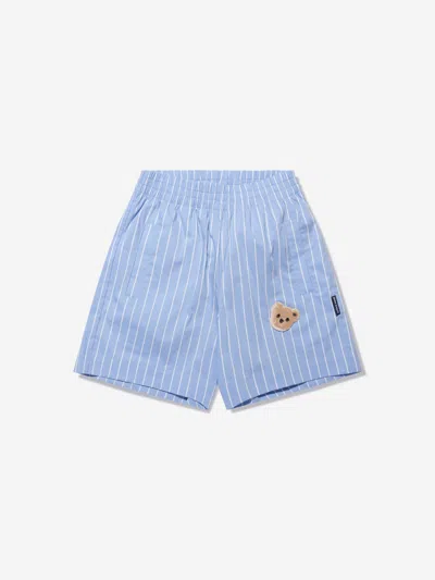 PALM ANGELS BOYS MINI BEAR STRIPED SHORTS