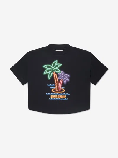 Palm Angels Kids' Boys Neons Oversized T-shirt In Black