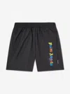 Palm Angels Boys Overlogo Swim Shorts In Green