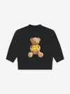 Palm Angels Boys Pa Smiley Bear Sweatshirt In Black