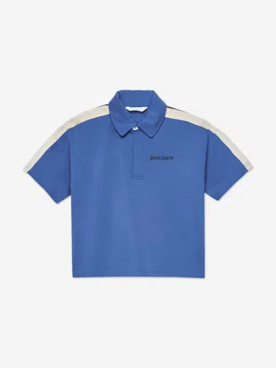 Palm Angels Kids'  Boys Track Polo Shirt In Blue