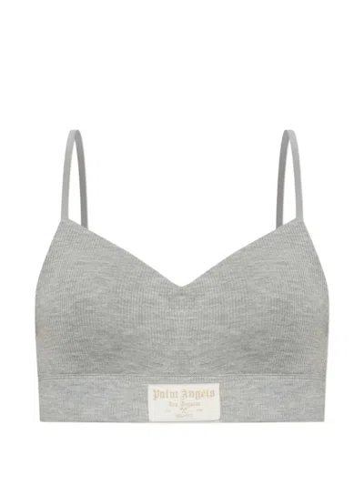 Palm Angels Bra With Logo In Gray
