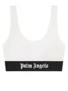 Palm Angels Logo Band Two-tone Bralette In White