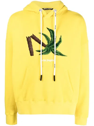 PALM ANGELS BROKEN PALM DRAWSTRING HOODIE