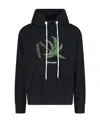 Palm Angels Oversize Broken Palm Graphic Hoodie In Black