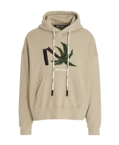 Palm Angels Broken Palm Hoodie In Nude