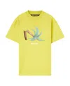 Palm Angels Broken Palm Print T-shirt In Yellow