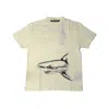 Palm Angels Broken Shark Classic T-shirts Cream In Xl