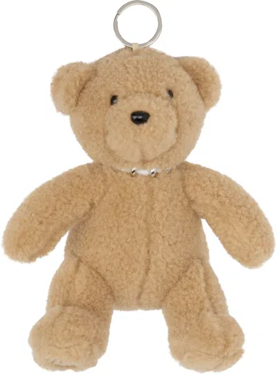 Palm Angels Brown 'bear In Mind' Keychain In Brown Brown