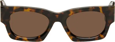 Palm Angels Brown Bodie Sunglasses In Havana Brown